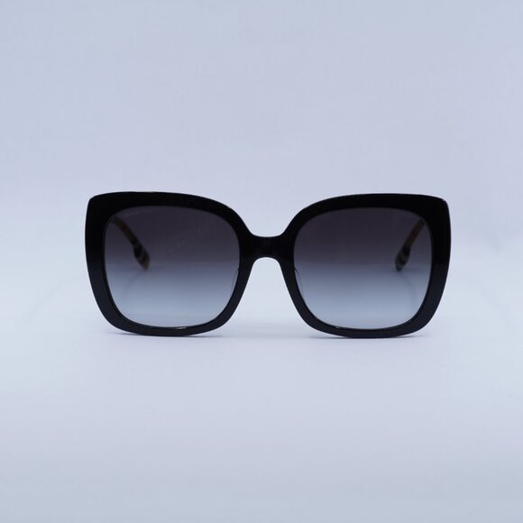 Burberry BE4323F 38538G Sunglasses Black/Brown Square Frame, Grey Lenses main image 7